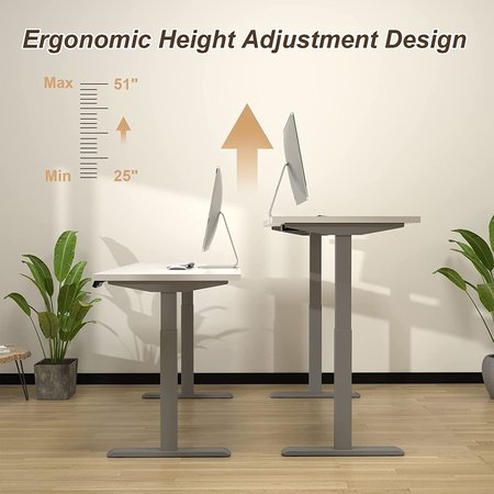 We'Re It Lift it, 72" x 30", Electric Sit Stand Desk, , 4 Memory/1 USB LED Control, White Top, White Base VL23BS7230-459